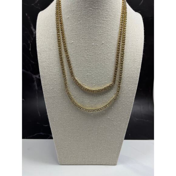 J. Crew Jewelry - J.Crew Classic GoldTone Multi-Strand Pave Crystal Multi-Chain Statement Necklace